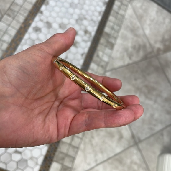 Swarovski Vintage Signed Polka Dot Crystal stacking Bangle & Pave Heart Pendant - Picture 8 of 14